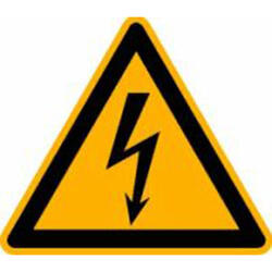 Warnung gefährl. elektr. Aluminium geprägt