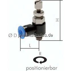 Mini-Winkel-Drosselrückschlag- ventile R 1/8"-6mm