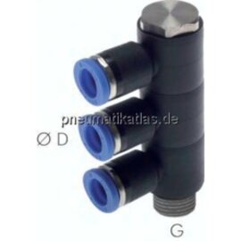Steck-Mehrfachverteiler, 3- fach G 1/4"-8mm, IQS-Standard