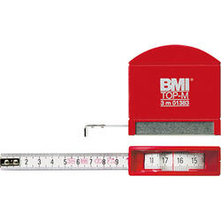 Taschenbandm. m. Metallf. 3mx13mm weiss BMI