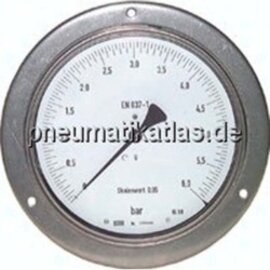 Feinmess-Manometer waagerecht, 160mm, 0 - 400 bar