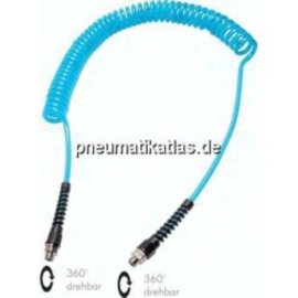 PUR-Spiralschlauch G 1/4"-9,5 x 6,3 mm, 6,0 mtr. Arbeitsläng
