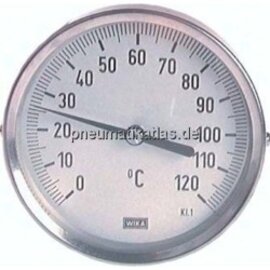 Bimetallthermometer, waage- recht D80/0 - 160°C/160mm