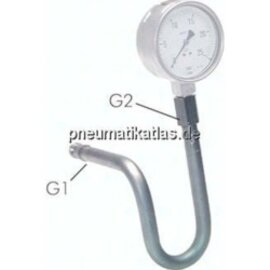Wassersackrohr U-Form(1.4571) G 1/2" (AG)-G 1/2" (IG)-Spannm