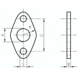Flanschbefestigung f. 8 und 10mm ISO 6431-Zylinder, 1.4301