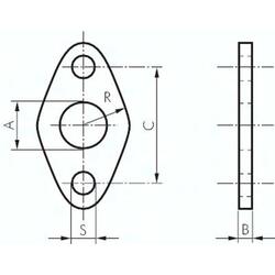 Flanschbefestigung f. 20 und 25mm ISO 6431-Zylinder, Stahl