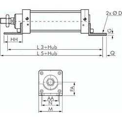 ISO 15552-Fußwinkel 125 mm, Stahl verzinkt