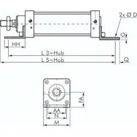 ISO 15552-Fußwinkel 160 mm, Stahl verzinkt