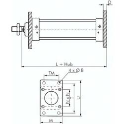 ISO 15552-Flanschbefestigung 100 mm, Stahl verzinkt