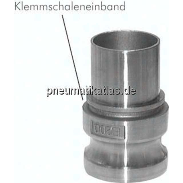 DIN/EN-Kamlock-Stecker (E) 100mm Schlauch, 1.4408