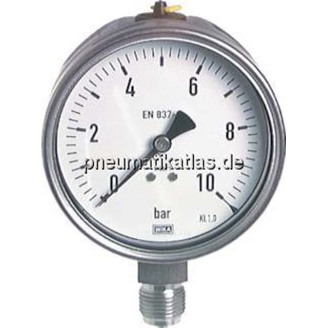 Chemie-Manometer senkrecht, 100mm, 0 - 6 bar