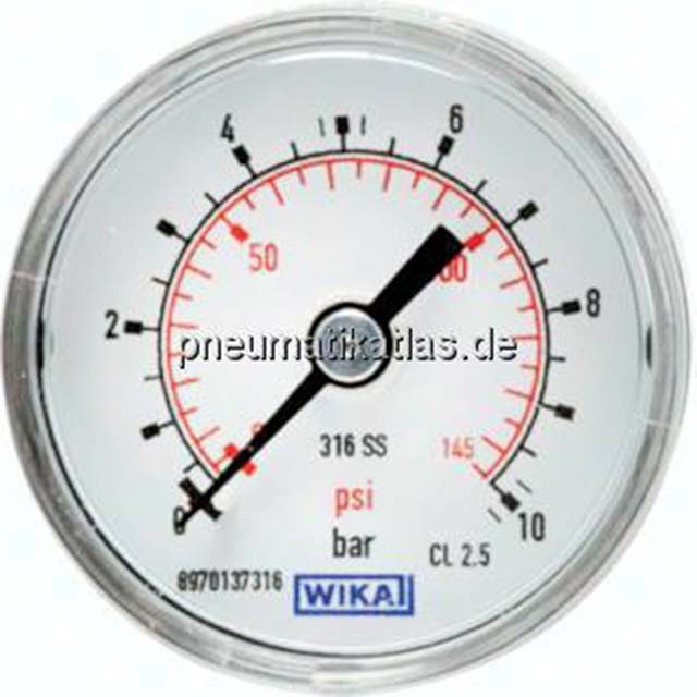 ES-Manometer waagerecht, 40mm, 0 - 60 bar, G 1/4