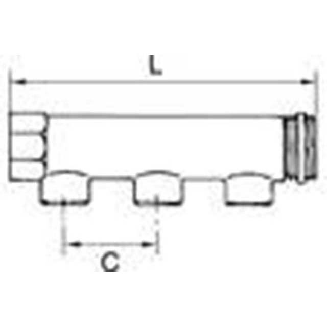 Verteiler / MS / 3-fach Eing 2x3/4 Ausg 3x1/2i.