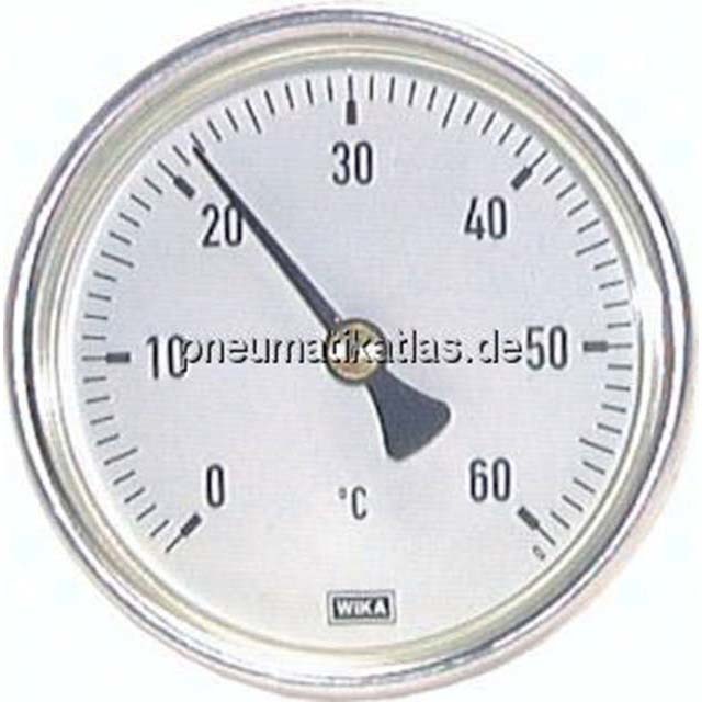 Bimetallthermometer, waage-recht D100/-20 bis +60GradcelsiusC/200mm