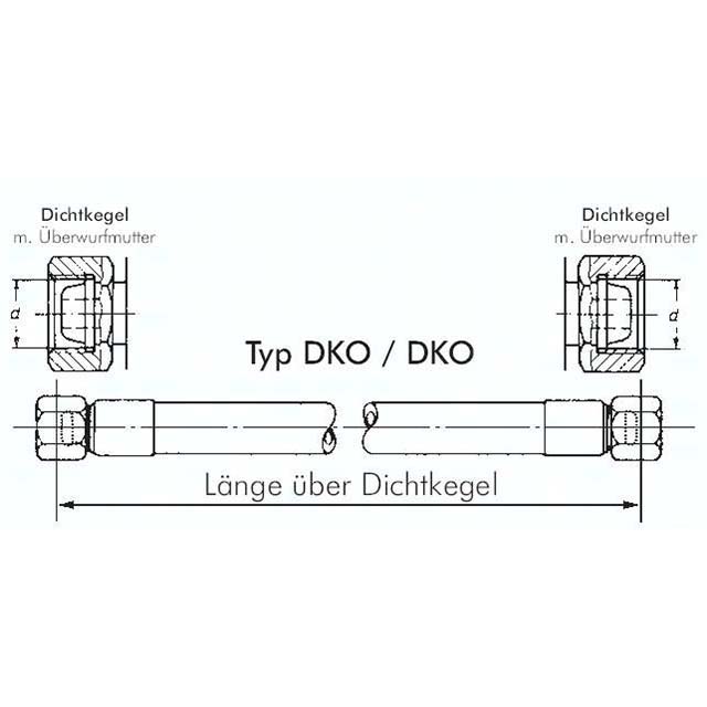 Hydraulikschlauch 2 SN, DKO / DKO 6 L (M 12 x 1,5), 3.200mm