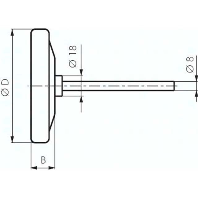 Bimetallthermometer, waage- recht D63/0 bis +60°C/63mm