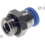 Gerader Steckanschluss G 1/8"- 8mm, IQS-Standard