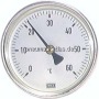 Bimetallthermometer, waage- recht D63/0 - 80°C/40mm