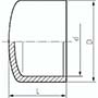 Klebemuffen-Verschlusskappe, PVC-U, 110x128mm (i x a)
