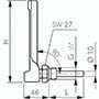 Maschinenthermometer (150mm) waagerecht/0 - 160°C/160mm